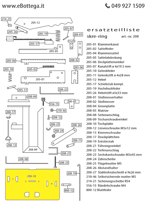 gbc tischplatte per Cucitrice Skrebba Skre-Ring 208, Skre-Tronic Falz 732.