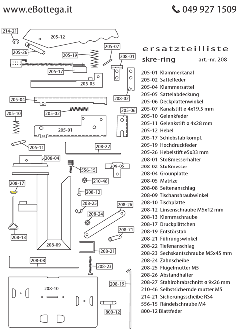 gbc druckplattchen per Cucitrice Skrebba Skre-Ring 208, Skre-Tronic Falz 732.