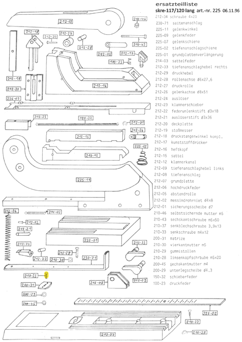 gbc Senkschraube M4x10 mm. Per cucitrice Skrebba 225 (Skre-117-120). Prodotto originale tedesco. MADE IN GERMANY.