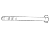 gbc Sechskantschraube M 5x50mm. Per cucitrice Skrebba 225 (Skre-117/120). Prodotto originale tedesco. MADE IN GERMANY.