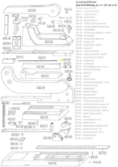 gbc Sicherungsscheibe Diametro 7mm. Per cucitrice Skrebba 225 (Skre-117-120). Prodotto originale tedesco. MADE IN GERMANY.