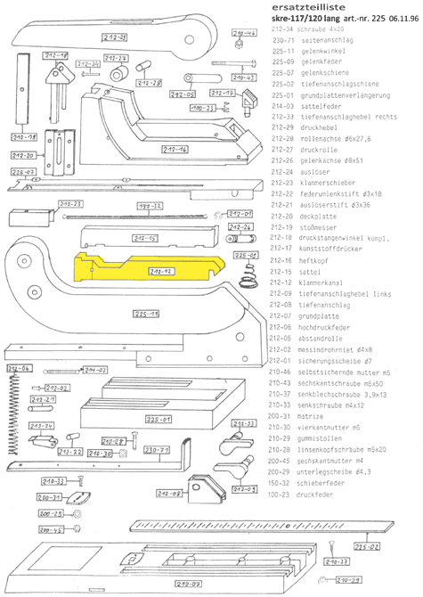 gbc Klammerkanal Per cucitrice Skrebba 225 (Skre-117-120). Prodotto originale tedesco. MADE IN GERMANY.