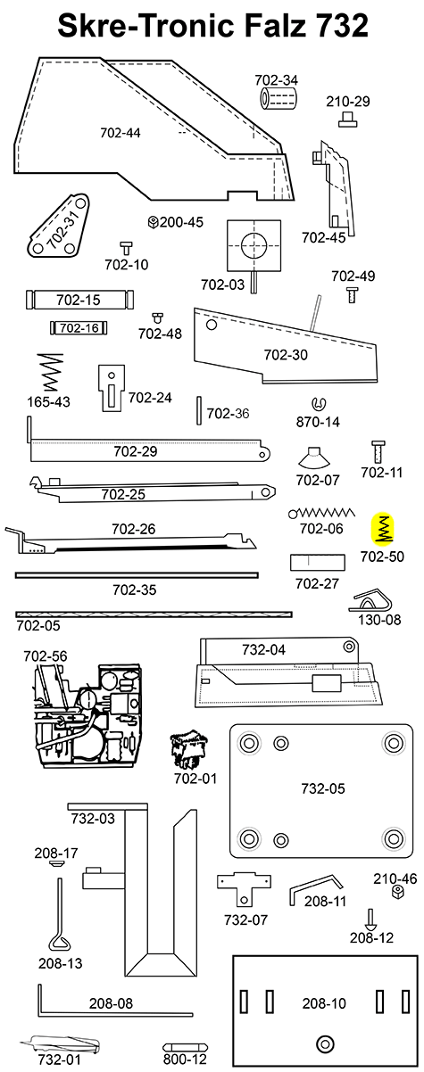 gbc Gelenkfeder. Molla di giuntura Per cucitrice Skre-Tronic Falz 732. Prodotto originale tedesco. MADE IN GERMANY.