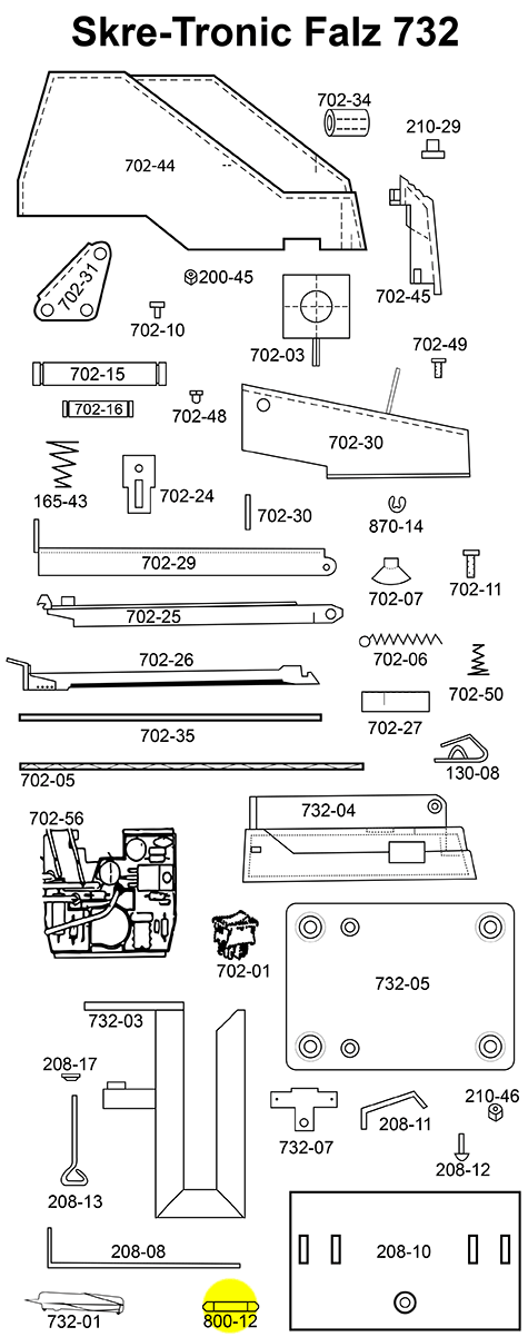 gbc blattfeder per Cucitrice Skrebba Skre-Ring 208, Skre-Tronic Falz 732.