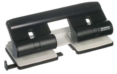 gbc Perforatore Skre-Perfo 3 Duo, 4 fori fissi distanza tra i fori 3x8 cm. Perfora fino a 30 fogli (3mm). Con barra di regolazione. MADE IN GERMANY.