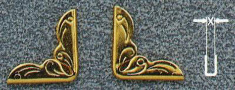 legatoria Angolino metallico ottone antico 15mm per lato, protegge copertine spesse fino a 1,5mm.