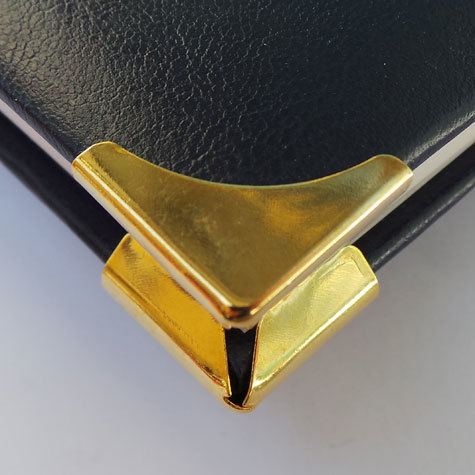 legatoria Angolino metallico oro 24 carati 18mm per lato, protegge copertine spesse fino a 4mm.