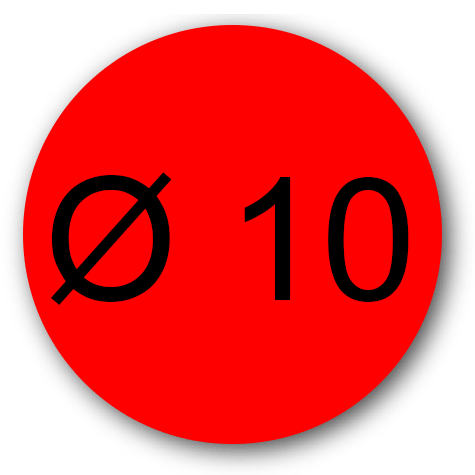 gbc Bollini adesivi ROSSI, diametro 10 mm Adesivo permanente..