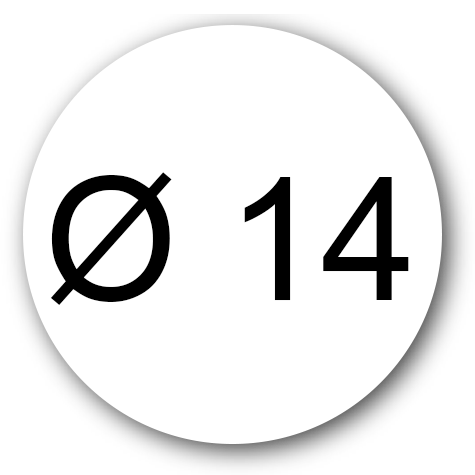 wereinaristea EtichetteAutoadesive rotonde, diametro 14 BIANCO, adesivo RIMOVIBILE, su foglietti da cm 15,2x12,5. 63 etichette per foglietto.