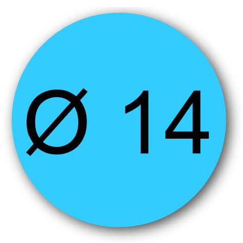 wereinaristea EtichetteAutoadesive rotonde, diametro 14 AZZURRO, adesivo permanente, su foglietti da cm 15,2x12,5. 63 etichette per foglietto.