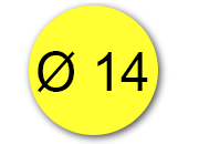 wereinaristea EtichetteAutoadesive rotonde, diametro 14 GIALLO, adesivo permanente, su foglietti da cm 15,2x12,5. 63 etichette per foglietto SOG10005gi