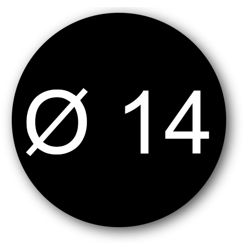 wereinaristea EtichetteAutoadesive rotonde, diametro 14 NERO, adesivo permanente, su foglietti da cm 15,2x12,5. 63 etichette per foglietto.