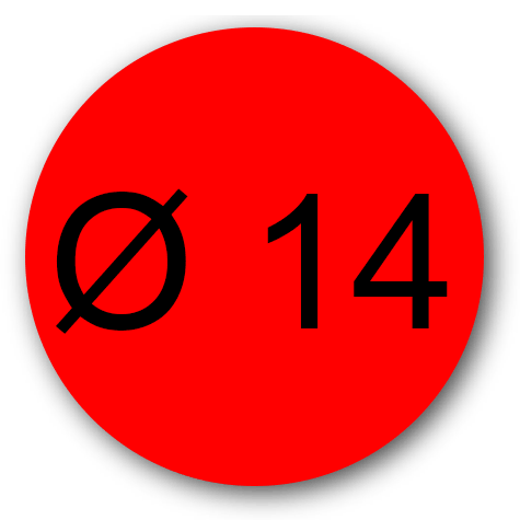 wereinaristea EtichetteAutoadesive rotonde, diametro 14 ROSSO, adesivo permanente, su foglietti da cm 15,2x12,5. 63 etichette per foglietto.