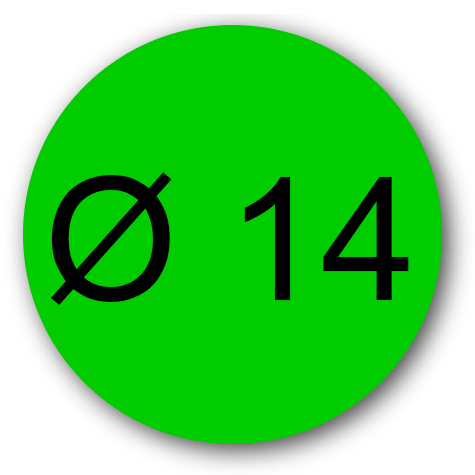 wereinaristea EtichetteAutoadesive rotonde, diametro 14 VERDE, adesivo permanente, su foglietti da cm 15,2x12,5. 63 etichette per foglietto.