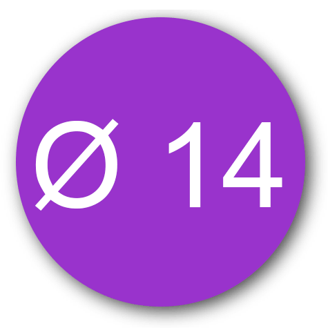 wereinaristea EtichetteAutoadesive rotonde, diametro 14 VIOLA, adesivo permanente, su foglietti da cm 15,2x12,5. 63 etichette per foglietto.