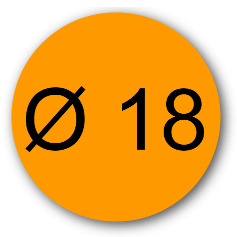 wereinaristea EtichetteAutoadesive rotonde, diametro 18 ARANCIONE, adesivo permanente, su foglietti da cm 15,2x12,5. 42 etichette per foglietto.