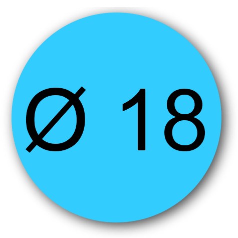 wereinaristea EtichetteAutoadesive rotonde, diametro 18 AZZURRO, adesivo permanente, su foglietti da cm 15,2x12,5. 42 etichette per foglietto.