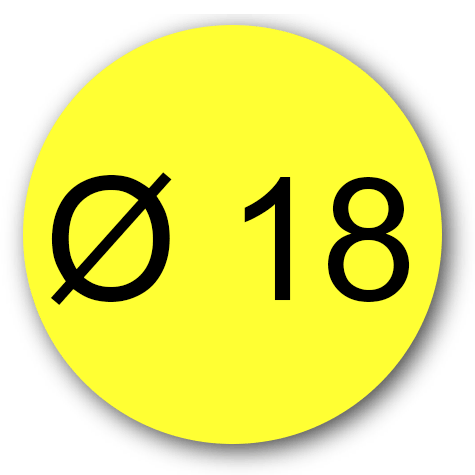 wereinaristea Bollini autoadesivi, GIALLO, diametro mm 18 in foglietti formato 130x165mm, 42 etichette per foglio.