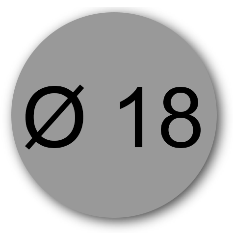 wereinaristea Bollini autoadesivi, GRIGIO, diametro mm 18 in foglietti formato 130x165mm, 42 etichette per foglio.