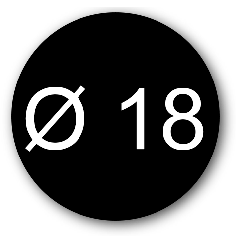 wereinaristea EtichetteAutoadesive rotonde, diametro 18 NERO, adesivo permanente, su foglietti da cm 15,2x12,5. 42 etichette per foglietto.