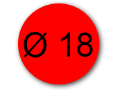 wereinaristea Bollini autoadesivi, ROSSO, diametro mm 18 in foglietti formato 130x165mm, 42 etichette per foglio bra1729