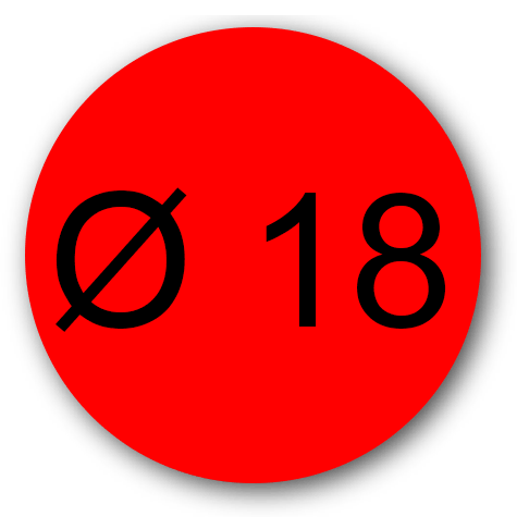 wereinaristea EtichetteAutoadesive rotonde, diametro 18 ROSSO, adesivo permanente, su foglietti da cm 15,2x12,5. 42 etichette per foglietto.