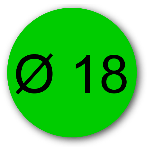 wereinaristea Bollini autoadesivi, VERDE, diametro mm 18 in foglietti formato 130x165mm, 42 etichette per foglio.