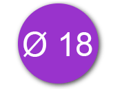 wereinaristea Bollini autoadesivi, VIOLA, diametro mm 18 in foglietti formato 130x165mm, 42 etichette per foglio.