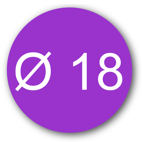 wereinaristea Bollini autoadesivi, VIOLA, diametro mm 18 in foglietti formato 130x165mm, 42 etichette per foglio.