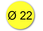 wereinaristea Bollini autoadesivi, GIALLO, diametro mm 22 in foglietti formato 130x165mm, 30 etichette per foglio bra1738