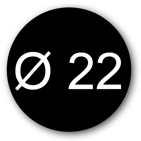 wereinaristea EtichetteAutoadesive rotonde, diametro 22 NERO, adesivo permanente, su foglietti da cm 15,2x12,5. 30 etichette per foglietto.