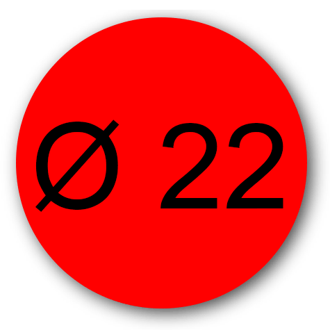 wereinaristea EtichetteAutoadesive rotonde, diametro 22 ROSSO, adesivo permanente, su foglietti da cm 15,2x12,5. 30 etichette per foglietto.