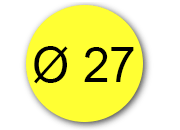 wereinaristea Etichette autoadesive rotonde, diametro mm 27 GIALLO, adesivo permanente, su foglietti da cm 15,2x12,5. 20 etichette per foglietto SOG10008GI
