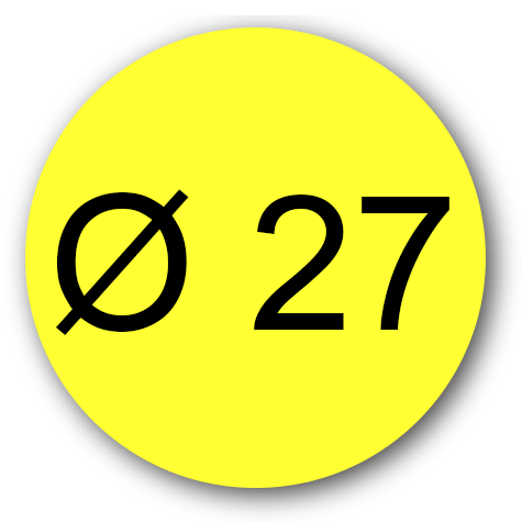 wereinaristea EtichetteAutoadesive aRegistro, diametro 27 GIALLO, in foglietti da 130x165, 20 etichette per foglio.