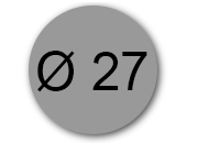 wereinaristea Etichette autoadesive rotonde, diametro mm 27  GRIGIO, adesivo permanente, su foglietti da cm 15,2x12,5. 20 etichette per foglietto sog10008gr