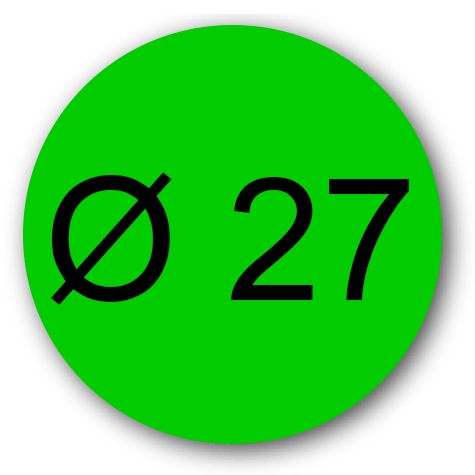 wereinaristea Etichette autoadesive rotonde, diametro mm 27 VERDE, adesivo permanente, su foglietti da cm 15,2x12,5. 20 etichette per foglietto.