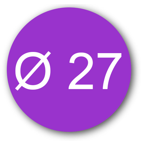 wereinaristea Etichette autoadesive rotonde, diametro mm 27 VIOLA, adesivo permanente, su foglietti da cm 15,2x12,5. 20 etichette per foglietto.