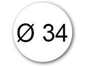 wereinaristea EtichetteAutoadesive rotonde, diametro 34 BIANCO, adesivo RIMOVIBILE, su foglietti da cm 15,2x12,5. 12 etichette per foglietto SOG10009RIM