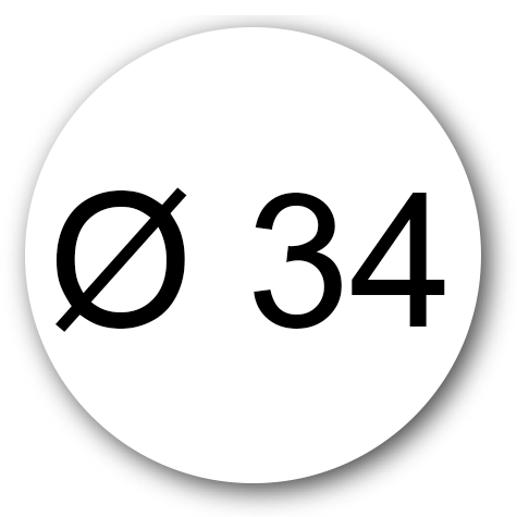 wereinaristea EtichetteAutoadesive rotonde, diametro 34 BIANCO, adesivo permanente, su foglietti da cm 15,2x12,5. 12 etichette per foglietto.