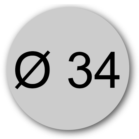 wereinaristea EtichetteAutoadesive rotonde, diametro 34 ARGENTO, adesivo permanente, su foglietti da cm 15,2x12,5. 12 etichette per foglietto.