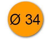 wereinaristea EtichetteAutoadesive rotonde, diametro 34 ARANCIONE, adesivo permanente, su foglietti da cm 15,2x12,5. 12 etichette per foglietto SOG10009AR