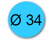 wereinaristea EtichetteAutoadesive rotonde, diametro 34 AZZURRO, adesivo permanente, su foglietti da cm 15,2x12,5. 12 etichette per foglietto SOG10009BL