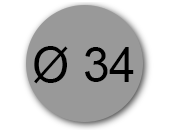 wereinaristea EtichetteAutoadesive rotonde, diametro 34 GRIGIO, adesivo permanente, su foglietti da cm 15,2x12,5. 12 etichette per foglietto SOG10009gr