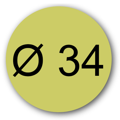 wereinaristea EtichetteAutoadesive rotonde, diametro 34 ORO, adesivo permanente, su foglietti da cm 15,2x12,5. 12 etichette per foglietto.