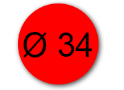 wereinaristea EtichetteAutoadesive rotonde, diametro 34 ROSSO, adesivo permanente, su foglietti da cm 15,2x12,5. 12 etichette per foglietto SOG10009RO