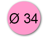 wereinaristea EtichetteAutoadesive rotonde, diametro 34 ROSA, adesivo permanente, su foglietti da cm 15,2x12,5. 12 etichette per foglietto SOG10009rs