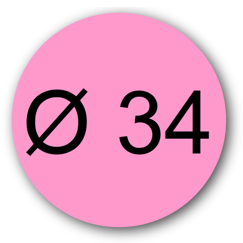wereinaristea EtichetteAutoadesive rotonde, diametro 34 ROSA, adesivo permanente, su foglietti da cm 15,2x12,5. 12 etichette per foglietto.