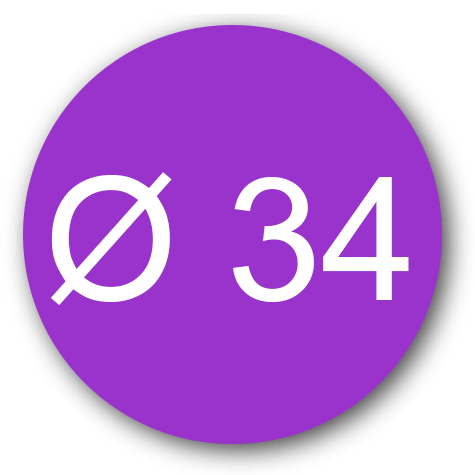 wereinaristea EtichetteAutoadesive rotonde, diametro 34 VIOLA, adesivo permanente, su foglietti da cm 15,2x12,5. 12 etichette per foglietto.