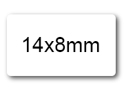 wereinaristea EtichetteAutoadesive, 14x8mm(8x14) CartaBIANCA Adesivo permanente, su foglietti da 152x125mm. 108 etichette per foglietto.