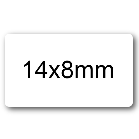 wereinaristea EtichetteAutoadesive, 14x8mm(8x14) CartaBIANCA Adesivo permanente, su foglietti da 152x125mm. 108 etichette per foglietto.